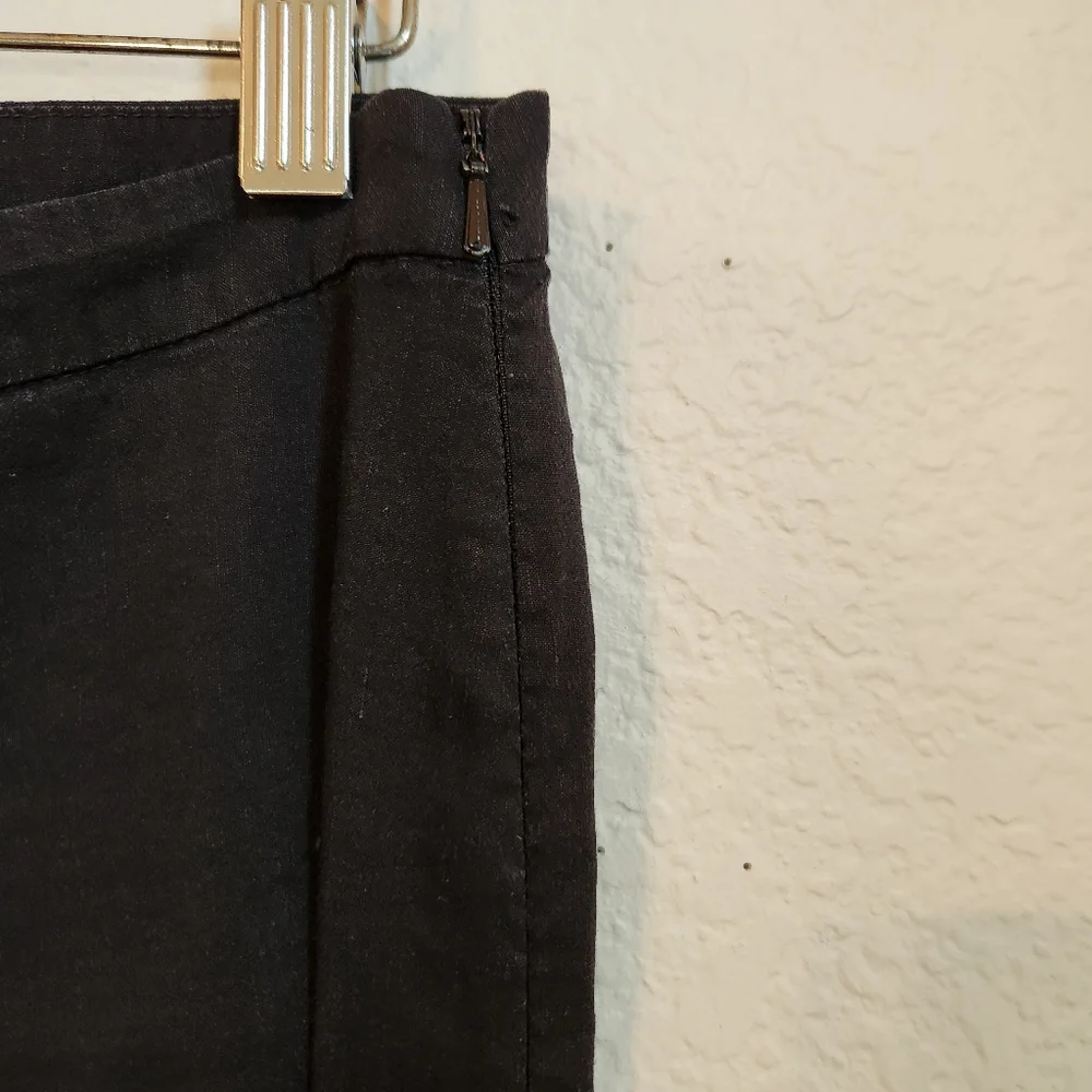 Eileen Fisher Linen Blend Wide-Leg Black Women's Pants, Size 6 - Picture 4 of 8
